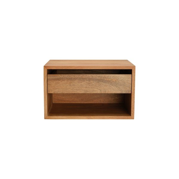 Noptieră în culoare naturală suspendată/cu rafturi din lemn de mango Cilla – Ellos Home-image-3