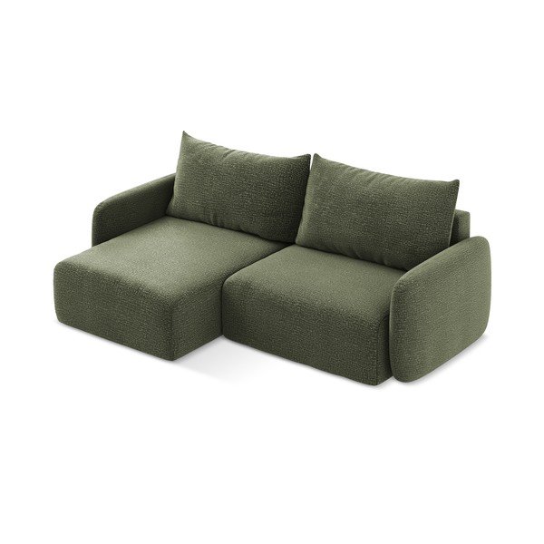 Colțar verde extensibil/cu spațiu de depozitare (cu colț pe partea stângă) Kalena – Makamii-image-3