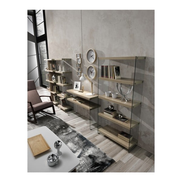 Masă consolă în culoare naturală cu blat cu aspect de lemn de stejar 35x100 cm Nancy – Tomasucci-image-2