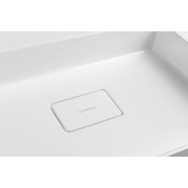 Chiuvetă dublă albă din compozit mineral 96x44 cm Godiva – Sapho-image-4