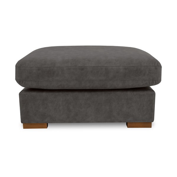 Taburet gri antracit cu tapițerie din imitație de piele Hamburg – Scandic