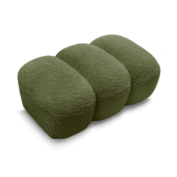 Taburet verde cu tapițerie din țesătură bouclé Hippolyte – Bobochic Paris-image-4