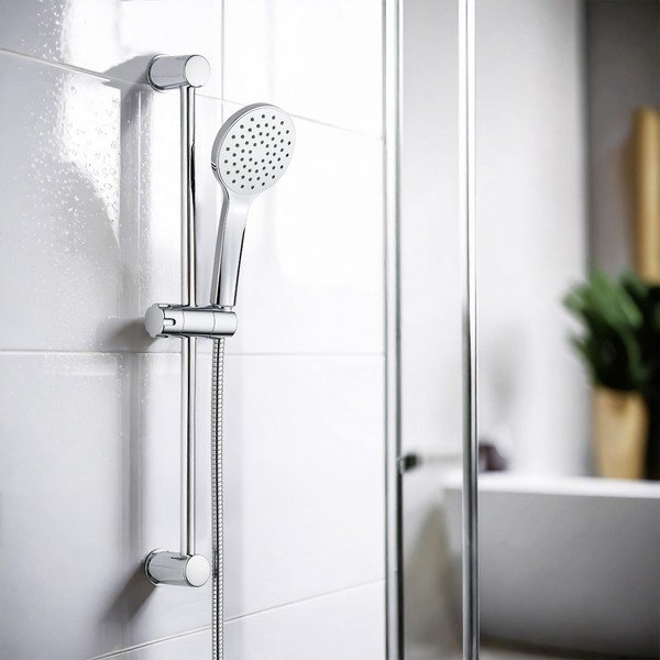 Set de duș argintiu din oțel inoxidabil 60 cm cu duș de mână, cu suport glisant No. 2 – Allstar-image-1