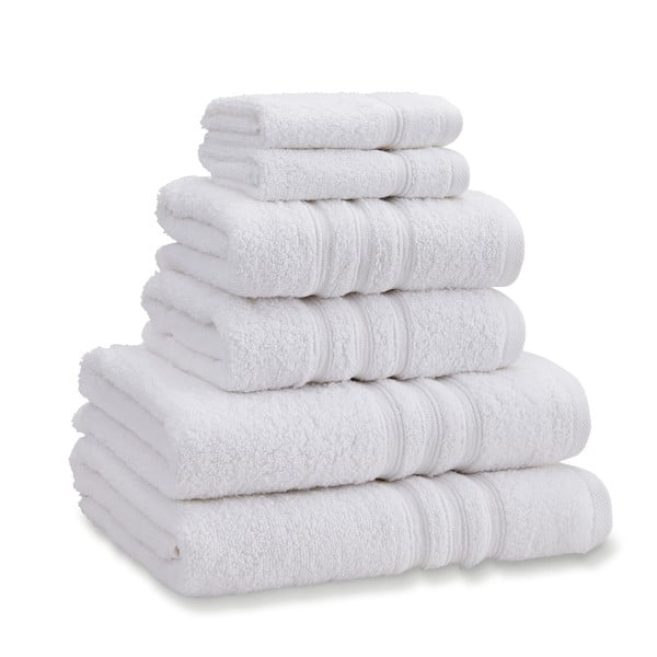 Prosoape de baie albe 6 buc. din bumbac din frotir Zero Twist – Catherine Lansfield