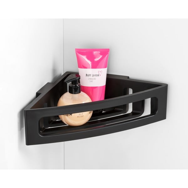 Raft de baie negru autoadeziv pe colț din plastic Bralia - Wenko-image-4