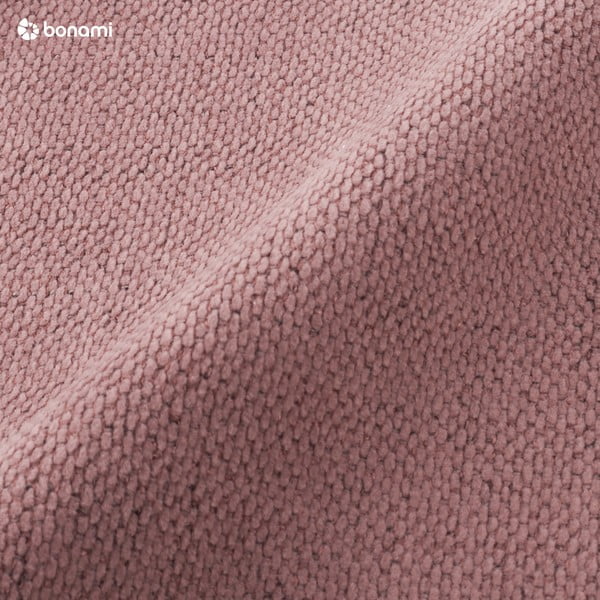 Pat matrimonial roz tapițat cu spațiu de depozitare cu somieră 180x200 cm Lupine – Micadoni -image-1