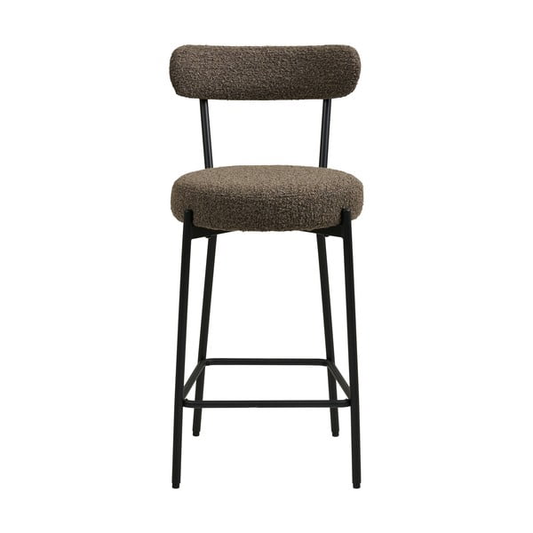 Scaun de bar maro tapițat (înălțime șezut 65 cm) Badalona – House Nordic-image-2