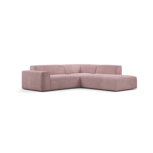 Colțar din catifea Marie Claire Home Karen, 260 cm, colț dreapta, roz-image-2