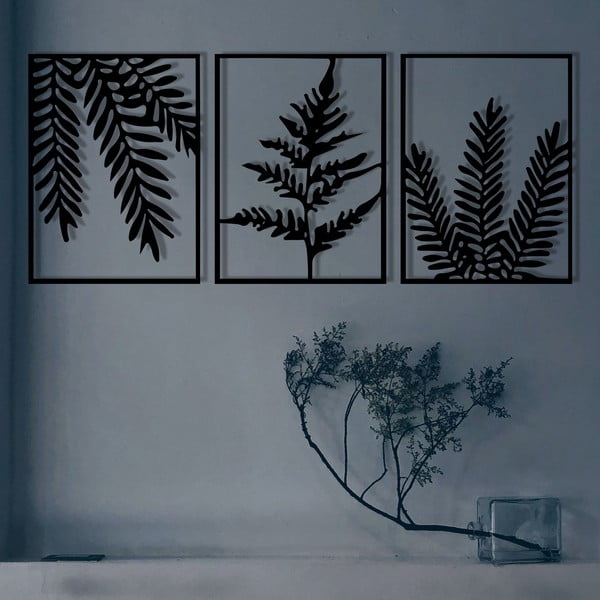 Decorațiuni de perete 3 buc. din metal 118x50 cm Yakomo – Wallity-image-2