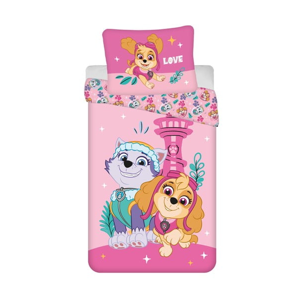 Lenjerie de pat pentru copii din microfibră pentru pat de o persoană 140x200 cm Paw Patrol  – Jerry Fabrics