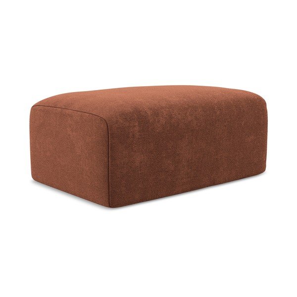 Taburet teracotă cu tapițerie din chenille Kona – Makamii-image-3