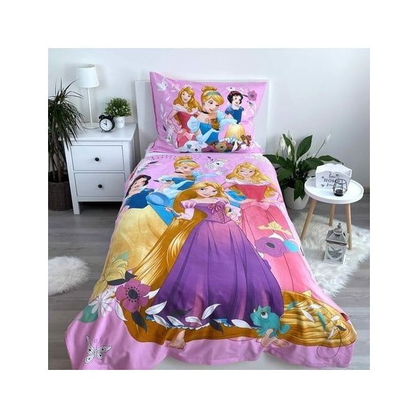 Lenjerie de pat pentru copii din bumbac pentru pat de o persoană 140x200 cm Princess – Jerry Fabrics-image-1