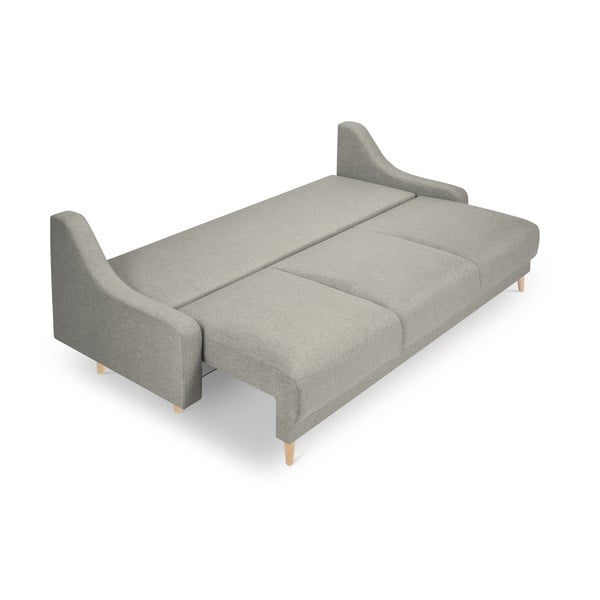 Canapea extensibilă cu spațiu de depozitare Mazzini Sofas Freesia, gri deschis-image-4