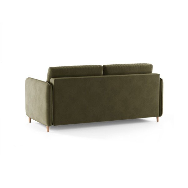 Canapea verde pentru dormitul zilnic cu tapițerie din catifea 184 cm – Micadoni -image-3