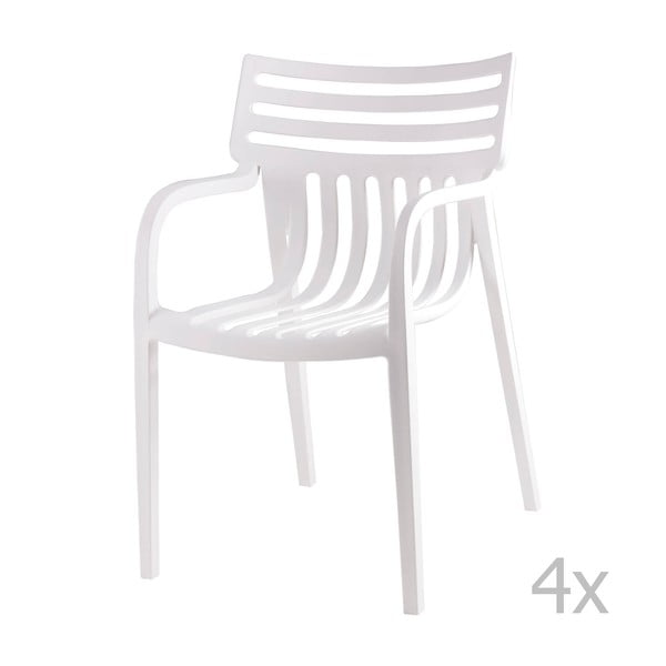 Set 4 scaune Sømcasa Rodie, alb