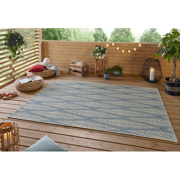 Covor de exterior NORTHRUGS Pella, 140 x 200 cm, gri - albastru-image-1