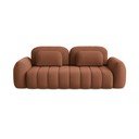 Canapea teracotă extensibilă/cu spațiu de depozitare cu tapițerie din țesătură bouclé 266 cm Pele – Makamii