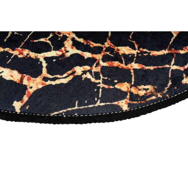 Set 2 covorașe ovale de baie Foutastic Gold Marble, negru-image-3