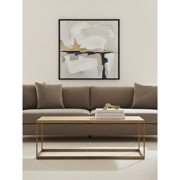 Măsuță de cafea maro/în culoare naturală cu blat cu aspect de lemn de stejar 40x120 cm Grenoble – Premier Housewares-image-2