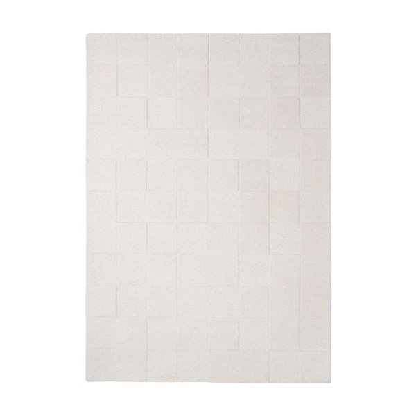Covor fildeș țesut manual din lână 200x290 cm Checkerboard – Flair Rugs