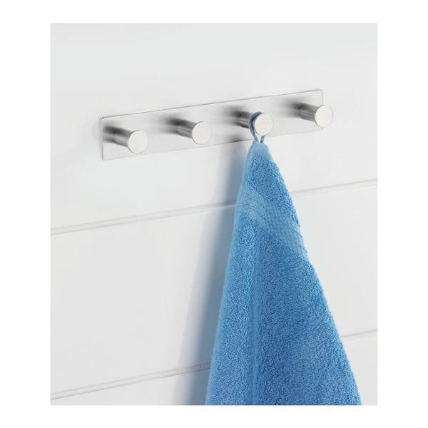 Cuier autoadeziv pentru perete cu 4 cârlige Wenko Celano, argintiu-image-1