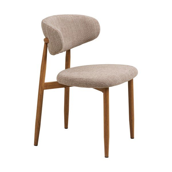 Scaun de dining bej/în culoare naturală tapițat Levanto – House Nordic-image-2