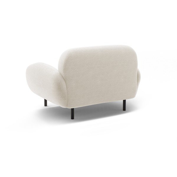 Fotoliu alb cu tapițerie din țesătură bouclé Poppy – Micadoni -image-2