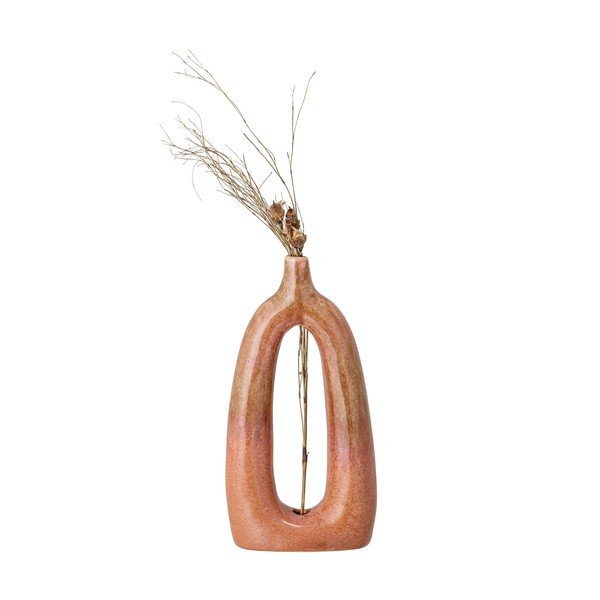 Vază decorativă din gresie Bloomingville Baldrian, înălțime 24,5 cm, portocaliu-image-2