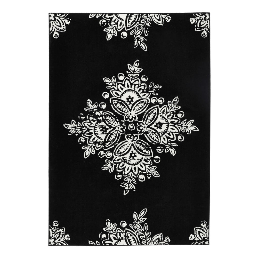 Covor Hanse Home Gloria Blossom, 160 x 230 cm, negru-alb