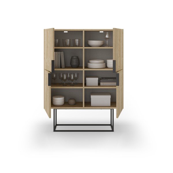 Dulap în culoare naturală cu aspect de lemn de stejar 100x130 cm Titan – Marckeric-image-4