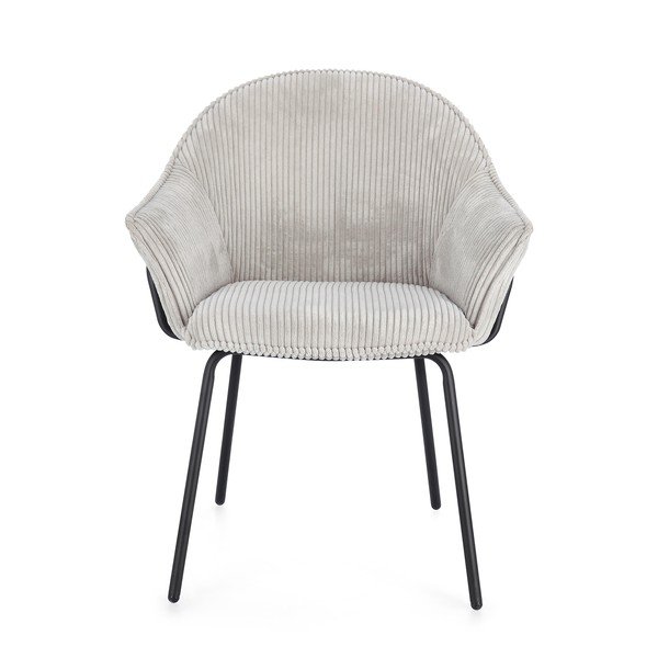 Scaun de living gri deschis cu cotiere tapițat Cassidy – Bizzotto-image-1