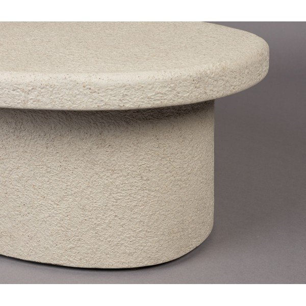 Măsuță de cafea bej cu aspect de marmură 49x74 cm Veda – Dutchbone-image-4