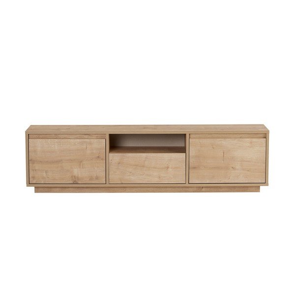 Comodă TV în culoare naturală cu aspect de lemn de stejar 160x42x30 cm Sentinel – Kalune Design-image-3