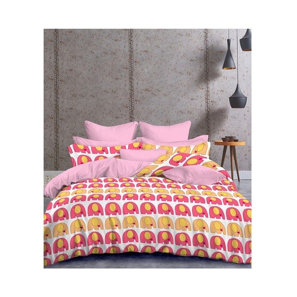 Lenjerie de pat din microfibră DecoKing Cute Elephants, 135 x 220 cm-image-2
