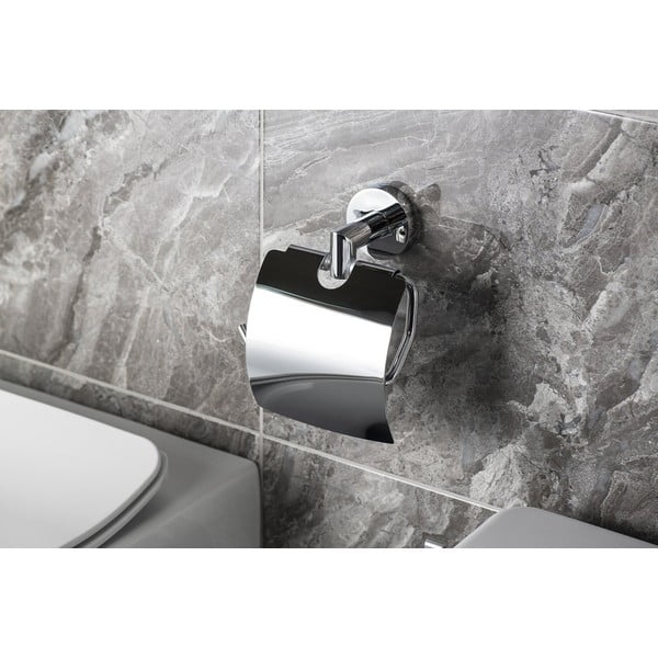 Suport de hârtie igienică din alamă Sapho X-Round, argintiu-image-2