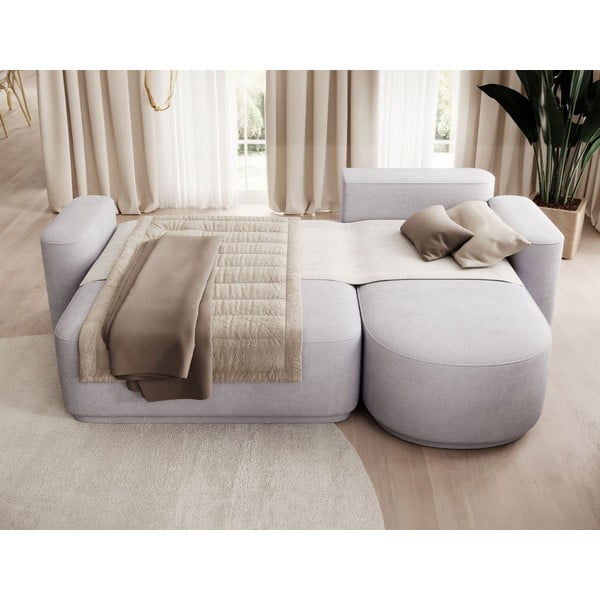 Colțar gri deschis extensibil/cu spațiu de depozitare cu tapițerie din chenille (cu colț pe partea dreaptă/cu șezlong) Aurumm – ELTAP-image-4