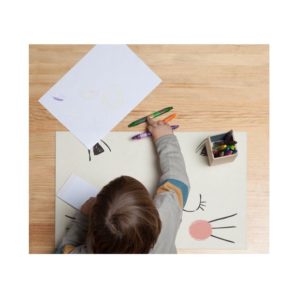 Suport pentru farfurie pentru copii Little Nice Things Cat, 55 x 35 cm-image-1