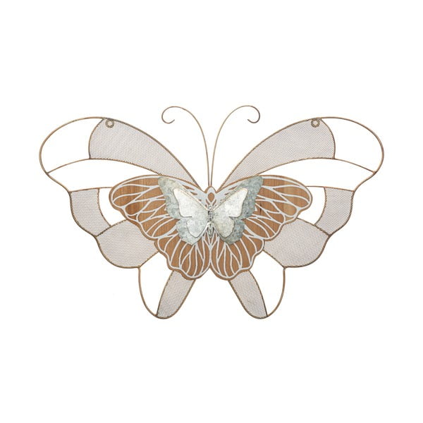 Decorațiune suspendată metalică Mauro Ferretti Butterfly Wood B, 64,5 x 39 cm