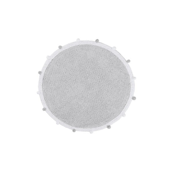 Covor pentru copii gri deschis lavabil/țesut manual din bumbac ø120 cm Bubbly – Lorena Canals
