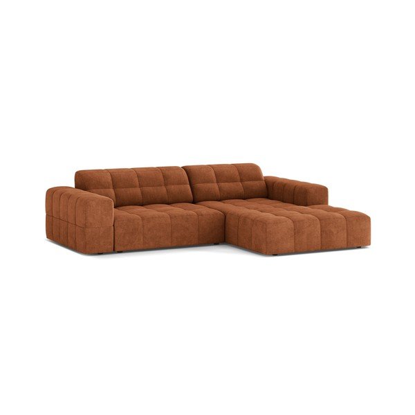 Colțar teracotă cu tapițerie din chenille (cu colț pe partea dreaptă/cu șezlong) Chicago – Cosmopolitan Design-image-1