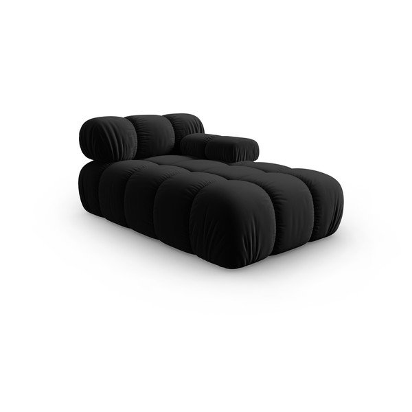 Șezlong negru cu tapițerie din catifea (colț dreapta) Bellis – Micadoni Home-image-3