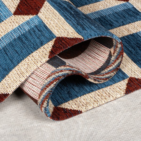 Covor tip traversă albastru 60x230 cm Lennox Geometric – Flair Rugs-image-2