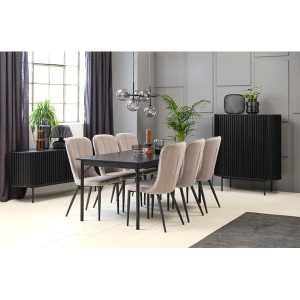 Dulap negru cu aspect de lemn de stejar 125x110 cm Siena – Unique Furniture-image-2