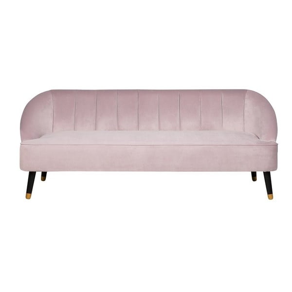 Canapea cu 3 locuri cu tapițerie din catifea Monobeli Robert, roz