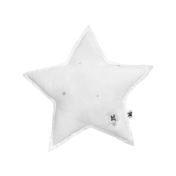 Pernă din bumbac în formă de stea pentru copii BELLAMY Shining Star, gri