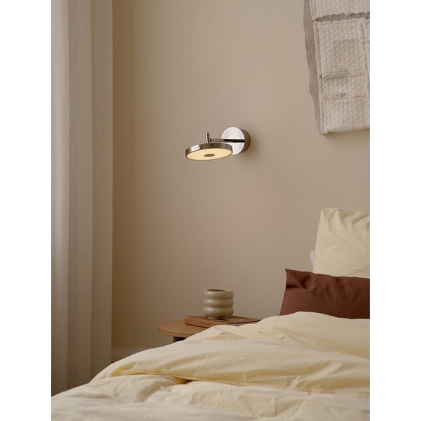 Aplică de perete argintiu-lucios LED cu structură flexibilă/cu intensitate reglabilă cu alimentare la priză ø 15 cm Asteria Wall Short – UMAGE-image-1