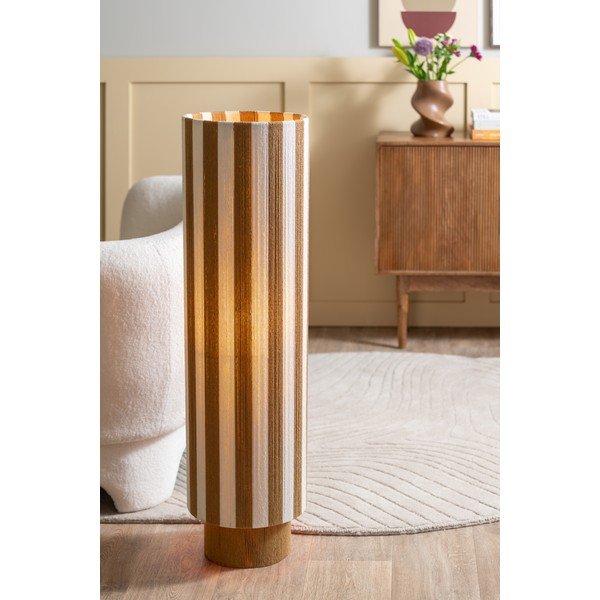 Lampadar alb/în culoare naturală cu tapițerie din frânghie (înălțime 106 cm) Vienna Stripes – Leitmotiv-image-1
