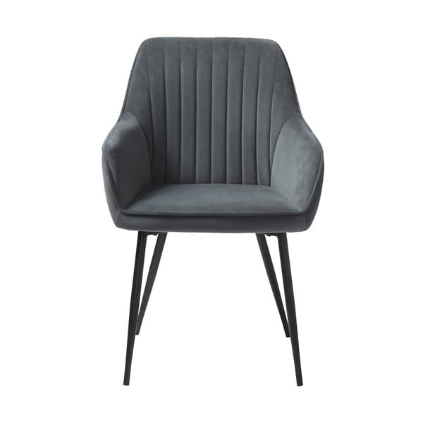 Set de scaune de sufragerie gri cu cotiere 2 buc. tapițat Nolan Stripe – Unique Furniture-image-1