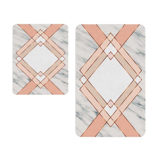 Set covorașe  de baie albe/roz 2 buc.  – Oyo Concept