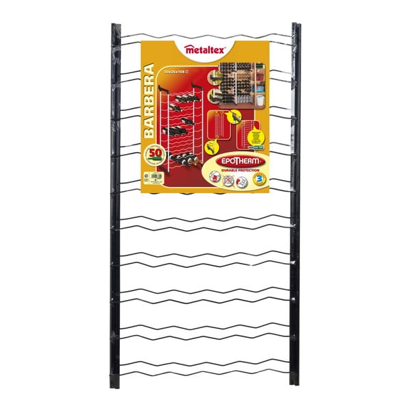 Raft pentru sticle de vin negru din metal număr sticle 50 Barbera – Metaltex-image-2